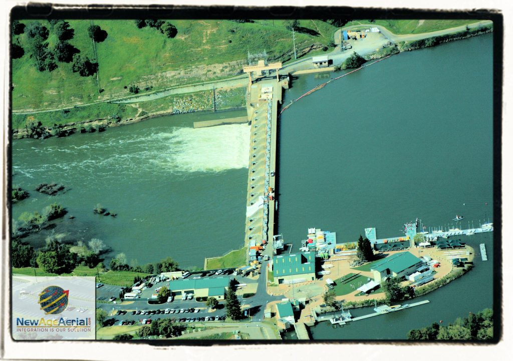 Natoma dam with gates in full use